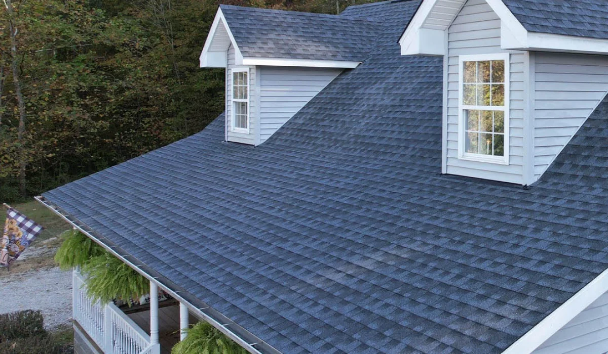 Maycon Construction roofing team working on a residential roof in Charleston, WV.